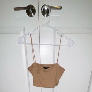 SHEIN TAN CAMI CROP TOP